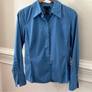 The Limited Stylish Stretch Marine Blue Cotton Blend Shirt